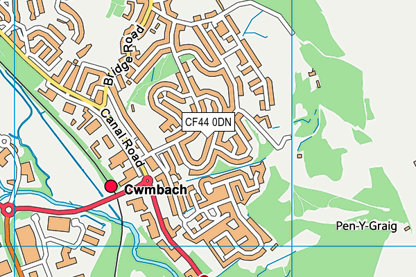 CF44 0DN map - OS VectorMap District (Ordnance Survey)