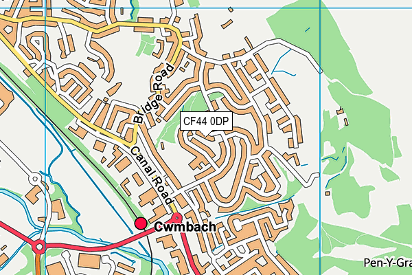 CF44 0DP map - OS VectorMap District (Ordnance Survey)