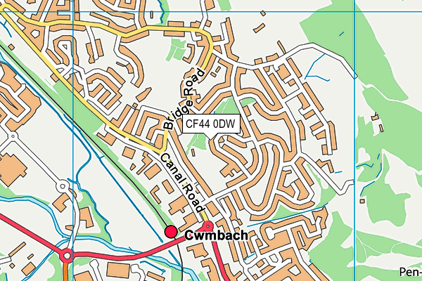 CF44 0DW map - OS VectorMap District (Ordnance Survey)