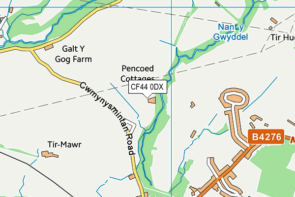 CF44 0DX map - OS VectorMap District (Ordnance Survey)