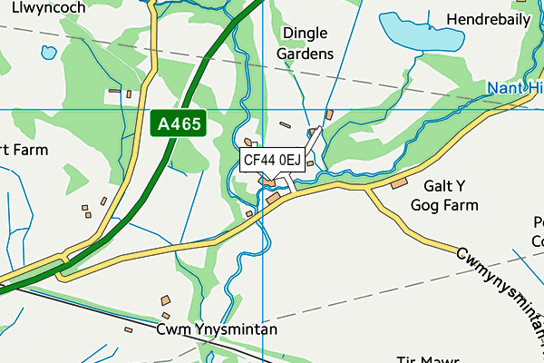 CF44 0EJ map - OS VectorMap District (Ordnance Survey)