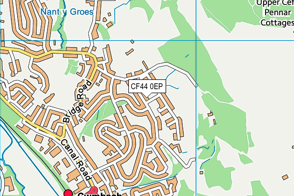 CF44 0EP map - OS VectorMap District (Ordnance Survey)