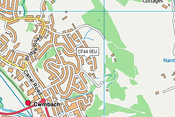 CF44 0EU map - OS VectorMap District (Ordnance Survey)