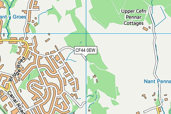 CF44 0EW map - OS VectorMap District (Ordnance Survey)