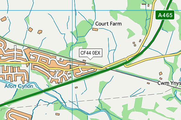 CF44 0EX map - OS VectorMap District (Ordnance Survey)