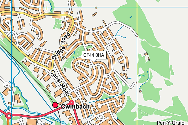 CF44 0HA map - OS VectorMap District (Ordnance Survey)