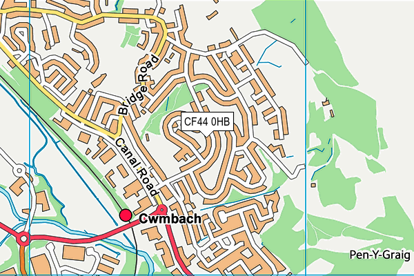 CF44 0HB map - OS VectorMap District (Ordnance Survey)