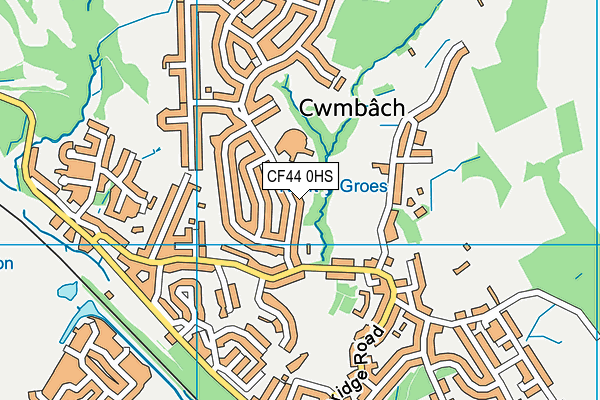 Cwmbach Community Primary map (CF44 0HS) - OS VectorMap District (Ordnance Survey)
