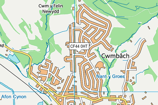 CF44 0HT map - OS VectorMap District (Ordnance Survey)