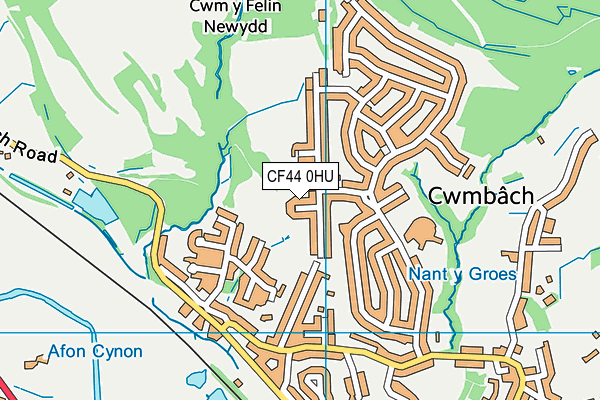 CF44 0HU map - OS VectorMap District (Ordnance Survey)