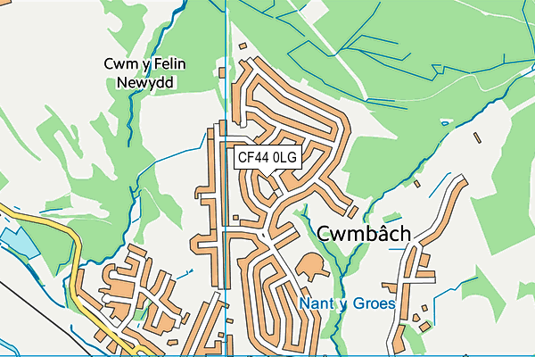 CF44 0LG map - OS VectorMap District (Ordnance Survey)