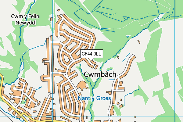 CF44 0LL map - OS VectorMap District (Ordnance Survey)