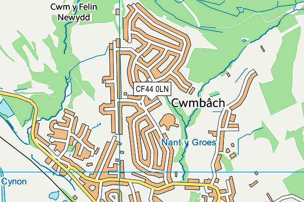 CF44 0LN map - OS VectorMap District (Ordnance Survey)