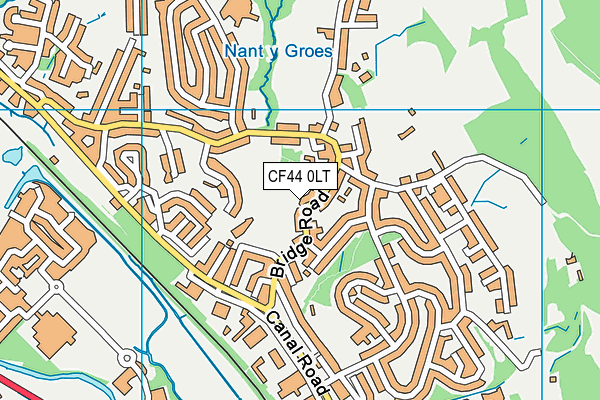 CF44 0LT map - OS VectorMap District (Ordnance Survey)