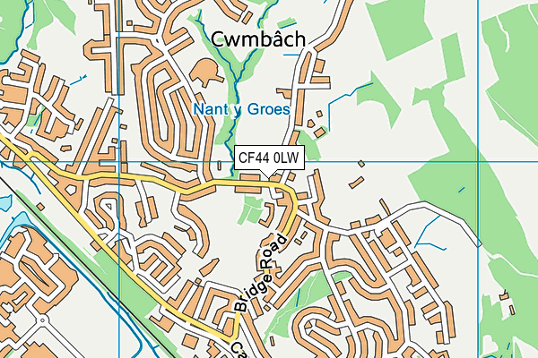 CF44 0LW map - OS VectorMap District (Ordnance Survey)