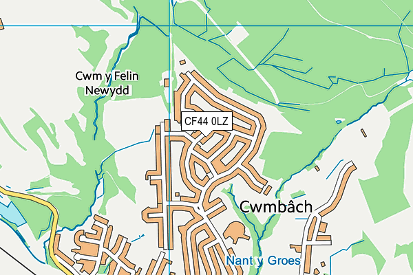 CF44 0LZ map - OS VectorMap District (Ordnance Survey)