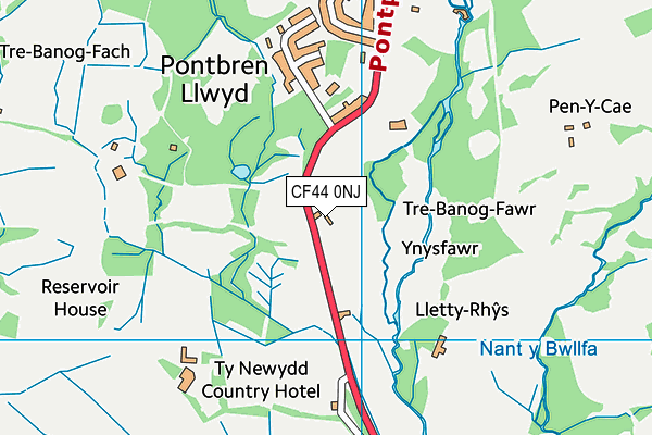 CF44 0NJ map - OS VectorMap District (Ordnance Survey)