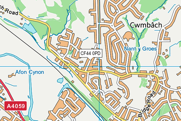 CF44 0PD map - OS VectorMap District (Ordnance Survey)