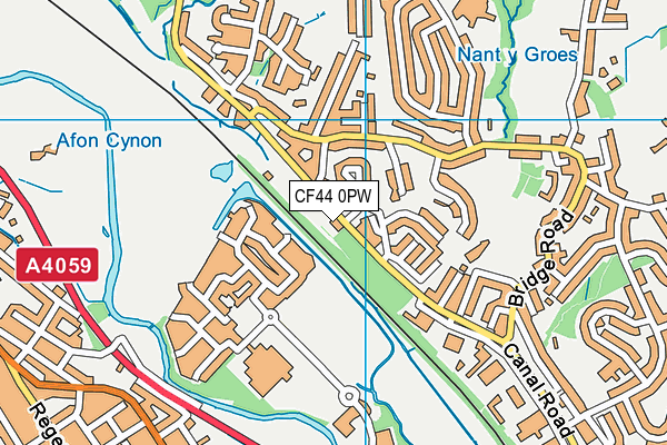 CF44 0PW map - OS VectorMap District (Ordnance Survey)