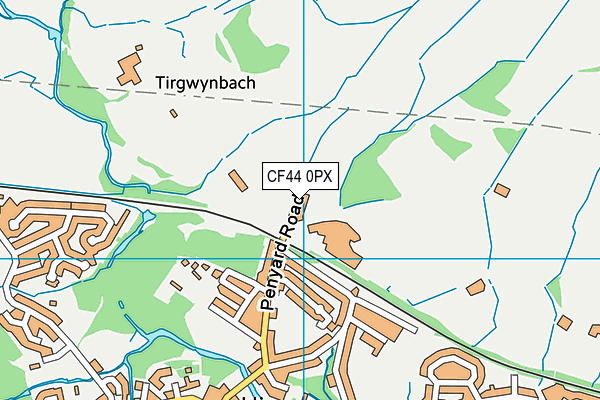 CF44 0PX map - OS VectorMap District (Ordnance Survey)