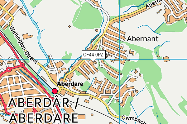 CF44 0PZ map - OS VectorMap District (Ordnance Survey)