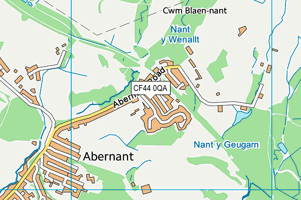 CF44 0QA map - OS VectorMap District (Ordnance Survey)