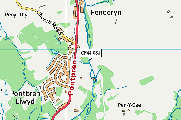 CF44 0SJ map - OS VectorMap District (Ordnance Survey)