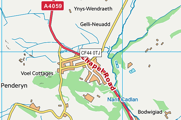 CF44 0TJ map - OS VectorMap District (Ordnance Survey)