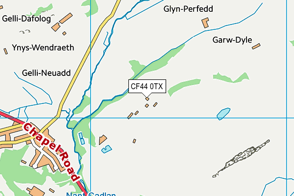 CF44 0TX map - OS VectorMap District (Ordnance Survey)