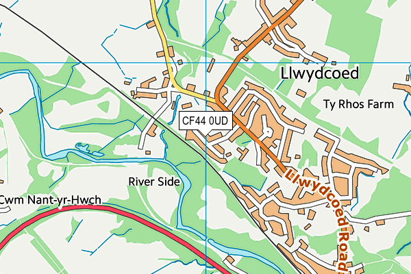 CF44 0UD map - OS VectorMap District (Ordnance Survey)