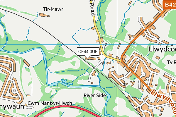 CF44 0UF map - OS VectorMap District (Ordnance Survey)