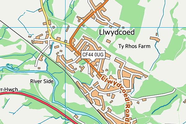 CF44 0UG map - OS VectorMap District (Ordnance Survey)