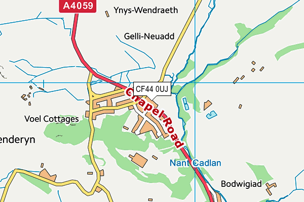 CF44 0UJ map - OS VectorMap District (Ordnance Survey)