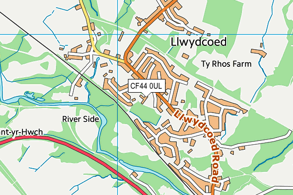 CF44 0UL map - OS VectorMap District (Ordnance Survey)