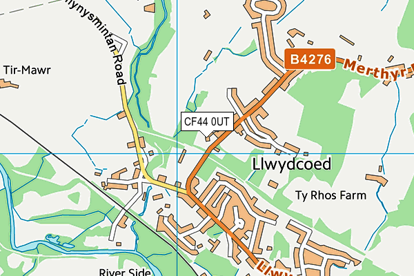 CF44 0UT map - OS VectorMap District (Ordnance Survey)