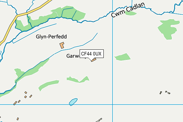 CF44 0UX map - OS VectorMap District (Ordnance Survey)