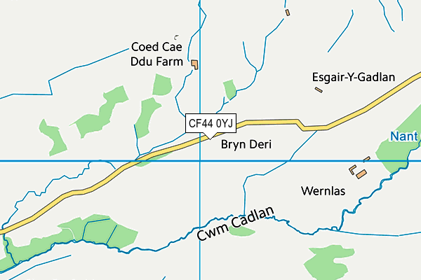 CF44 0YJ map - OS VectorMap District (Ordnance Survey)