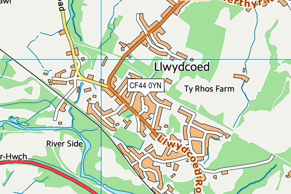 CF44 0YN map - OS VectorMap District (Ordnance Survey)