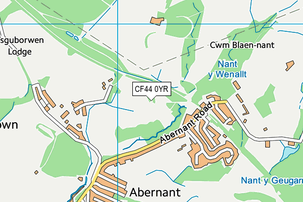 CF44 0YR map - OS VectorMap District (Ordnance Survey)