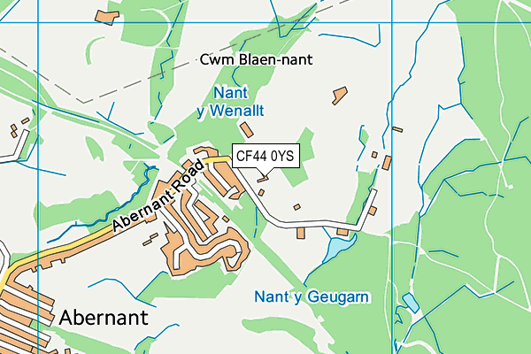 CF44 0YS map - OS VectorMap District (Ordnance Survey)
