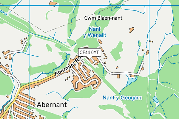 CF44 0YT map - OS VectorMap District (Ordnance Survey)