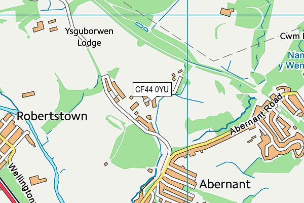 CF44 0YU map - OS VectorMap District (Ordnance Survey)