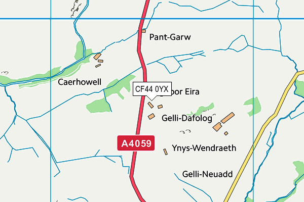 CF44 0YX map - OS VectorMap District (Ordnance Survey)