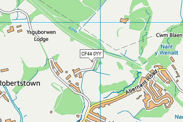 CF44 0YY map - OS VectorMap District (Ordnance Survey)