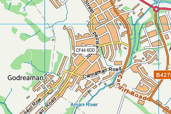 CF44 6DD map - OS VectorMap District (Ordnance Survey)