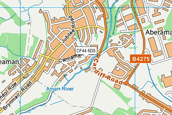 CF44 6DS map - OS VectorMap District (Ordnance Survey)