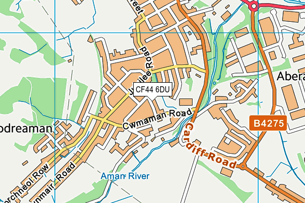 CF44 6DU map - OS VectorMap District (Ordnance Survey)