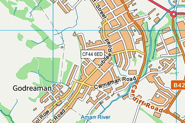 CF44 6ED map - OS VectorMap District (Ordnance Survey)