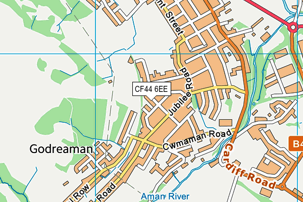 CF44 6EE map - OS VectorMap District (Ordnance Survey)