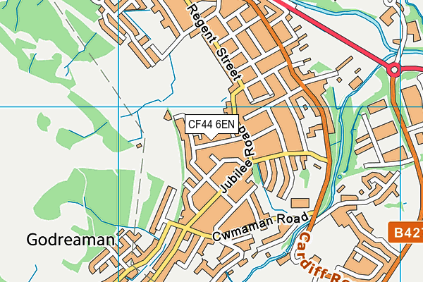 CF44 6EN map - OS VectorMap District (Ordnance Survey)